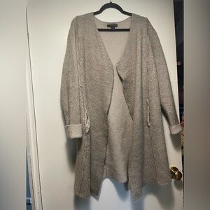 Tahari Cream Open Front Cardigan Sweater